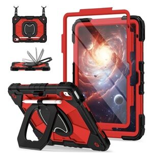 ​🛡️ NEW Heavy-Duty iPad Case - 10.9" / 11" - Red & Black Rugged Protection